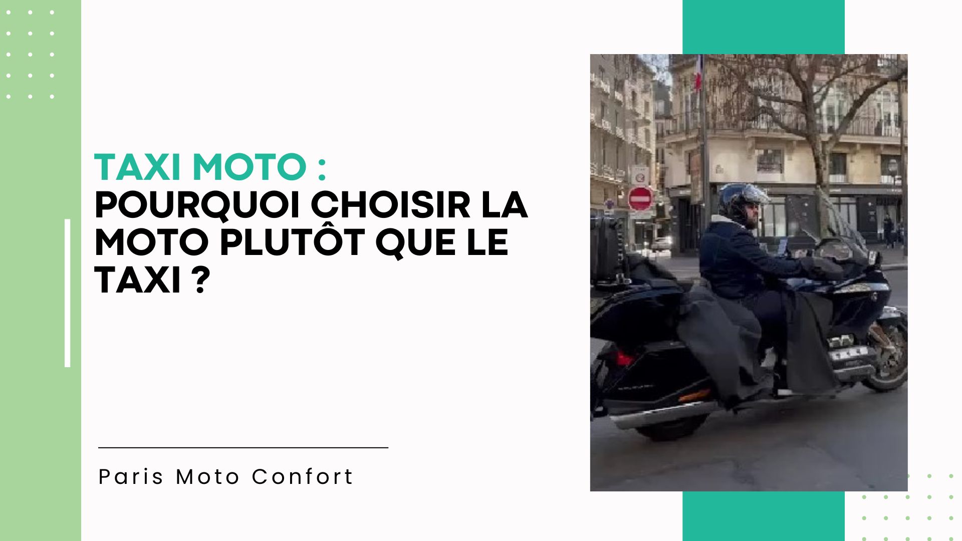 Lire la suite à propos de l’article Taxi moto à Paris : 5 raisons de préférer la moto au taxi traditionnel